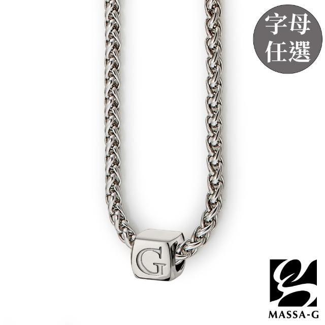 【MASSA-G 】荷米斯之鍊6顆金屬鍺錠白鋼項鍊(3MM/1個字母)