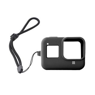 3D Air GoPro HERO8 防滑防摔矽膠保護套-附防丟手繩(黑色)
