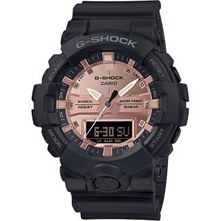 【CASIO 卡西歐】G-SHOCK 金屬感雙顯手錶(GA-800MMC-1A)