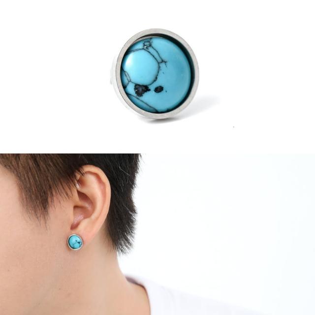 【玖飾時尚】12mm大理石紋鋼製耳針耳環(耳針耳環)