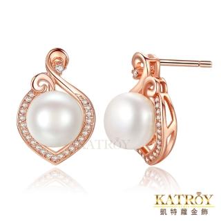 【KATROY】天然珍珠耳環．9.0 - 10.0 mm．母親節禮物