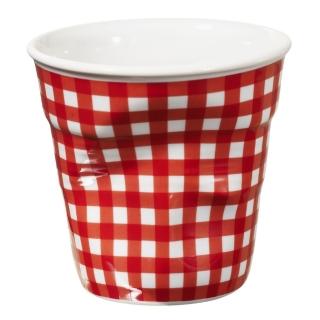 【REVOL】法國 REVOL FRO 紅格紋陶瓷皺折杯 80cc
