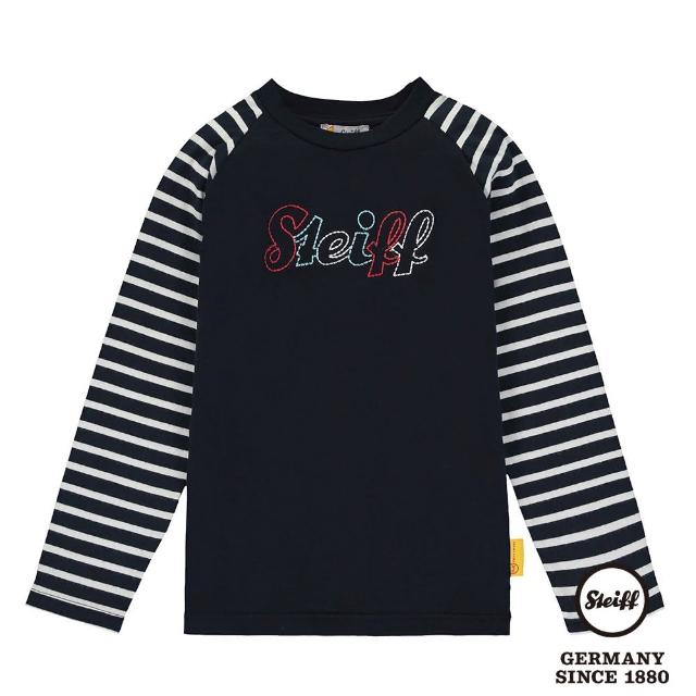 【STEIFF】熊頭童裝 條紋棒球風長袖T恤(長袖上衣)