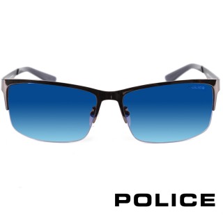 【POLICE】金屬鏡腳造型太陽眼鏡(藍-POS8874-0584)