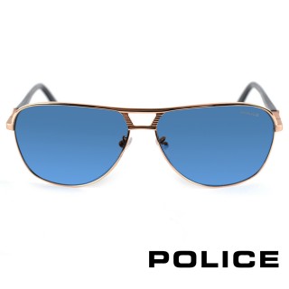 【POLICE】個性隨興★都會風格造型太陽眼鏡★(金-POS8849-349B)