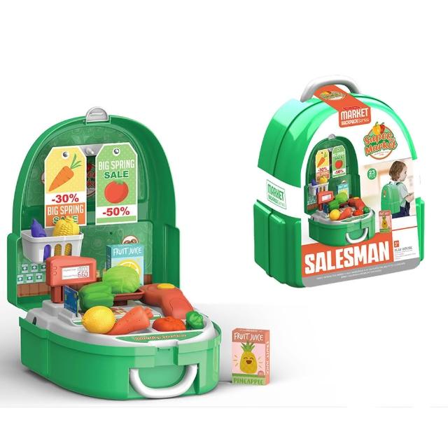 【酷博士】扮家家酒玩具背包-蔬菜超市 7F706(玩具背包)