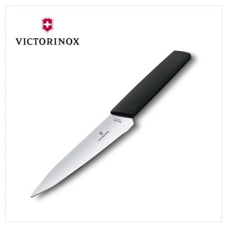 【VICTORINOX 瑞士維氏】Swiss Modern 小廚房刀/黑(6.9013.15B)