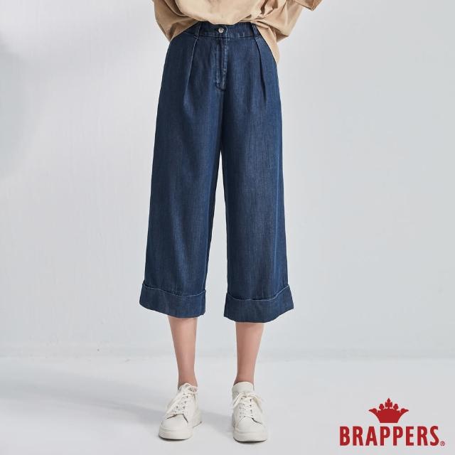 【BRAPPERS】女款 Boy friend系列-天絲棉打摺寬褲(深藍)