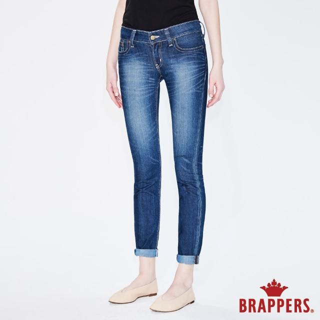 【BRAPPERS】女款 新美腳 ROYAL系列-牛角刺繡窄管褲(藍)