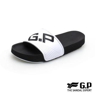 【G.P】男款Be Better防水休閒舒適拖鞋G0566M-白黑色(SIZE:L-XXL 共三色)