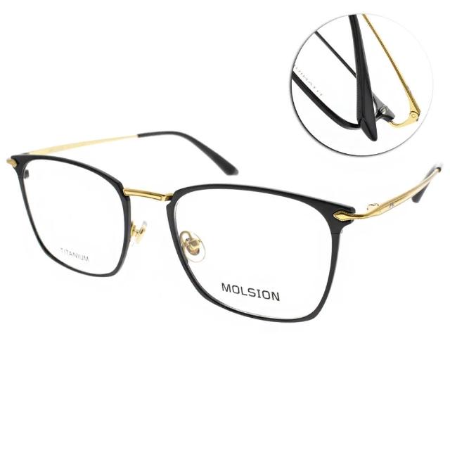 【MOLSION 陌森】經典細方框款 光學眼鏡 鈦眼鏡(霧黑-金#MJ1001 B12)