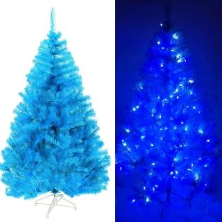 【摩達客】耶誕-6尺/6呎-180cm台灣製豪華版晶透藍系聖誕樹(不含飾品/含100燈LED燈藍白光2串/附IC控制器)