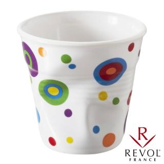 【REVOL】法國 REVOL FRO 白底點點陶瓷皺折杯 80cc