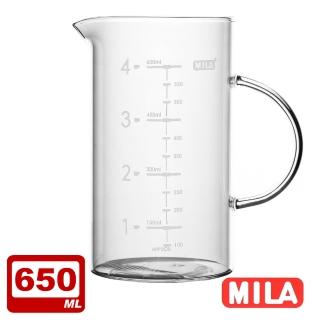 【MILA】咖啡玻璃量杯-650ml(兩入組)