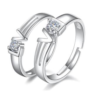 【I.Dear Jewelry】正白K-LOVE物語-愛的字母情侶造型可調節開口戒指(LOVE物語)