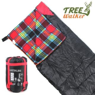 【TreeWalker】露遊暖心法蘭絨禦寒睡袋(可全展開當棉被使用)
