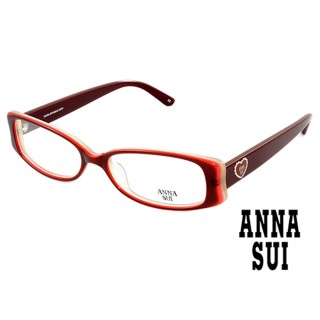 【ANNA SUI 安娜蘇】Anna Sui 安娜蘇 甜蜜花園愛心造型眼鏡 經典紅(AS503296)