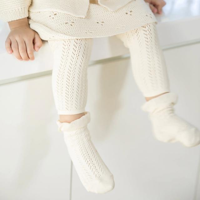 【MARURU】日本製 有機棉寶寶編織褲襪組(寶寶嬰童新生兒baby 有機棉褲襪組 褲襪＋襪子)