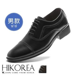 【HIKOREA】韓國空運。質感皮革拼接精緻縫線設計紳士皮鞋 正裝 厚底 男皮鞋(73-427共2色/現貨+預購)