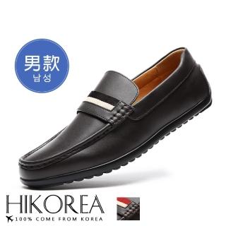 【HIKOREA】韓國空運/版型正常。男款質感皮革拼接一字帶紳士皮鞋正裝 厚底 男皮鞋(73-424共2色/現貨+預購)