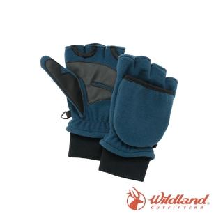 【Wildland 荒野】中性 防風保暖翻蓋手套-湖水藍 W2012-65(保暖手套/翻蓋手套/機車/旅遊)