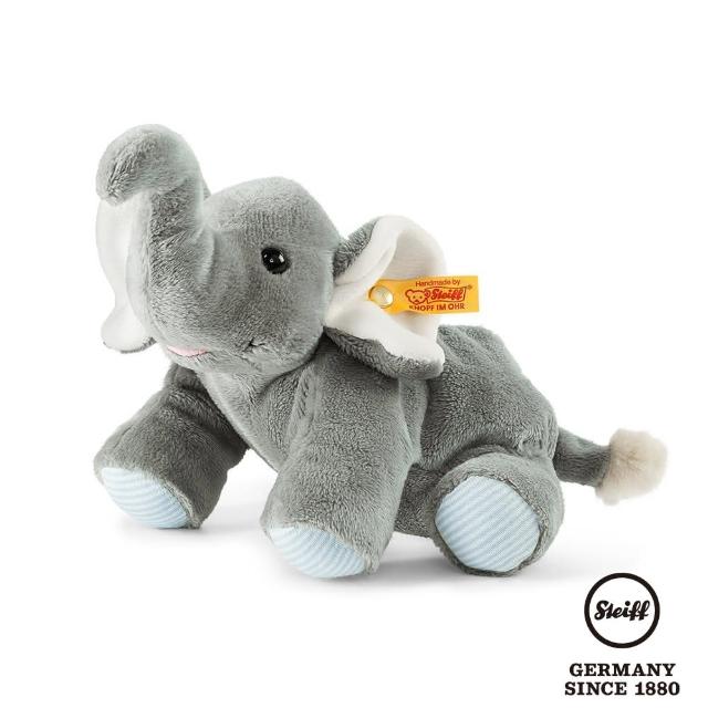 【STEIFF德國金耳釦泰迪熊】Floppy Trampili Elephant 大象 暖暖包冰敷袋(動物王國_黃標)