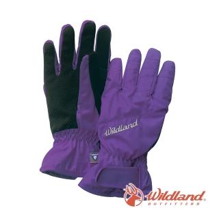 【Wildland 荒野】女 PR棉防水防風觸控手套-紫色 W2003-53(手機觸控/防水手套/機車/戶外/旅遊)