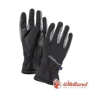 【Wildland 荒野】中性 防風保暖翻指手套-黑色 W2011-54(保暖手套/翻指手套/機車/旅遊)