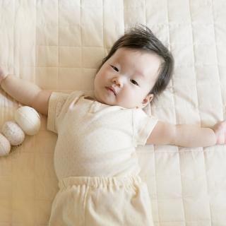 【MARURU】日本製有機棉寶寶短袖洞洞衣(100%有機棉 日本手工製造 嬰童內著 無漂白無染色)