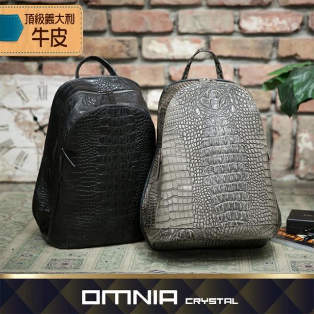 【OMNIA】韓國尼茲鱷魚紋真皮後背包 NO.MB5078(男後背包 女後背包)