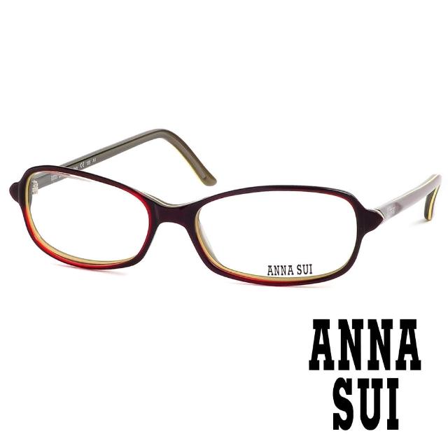 【ANNA SUI 安娜蘇】個性時尚造型平光眼鏡(紅 AS00302)
