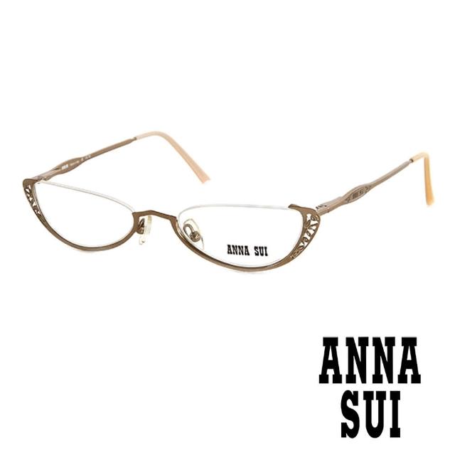 【ANNA SUI 安娜蘇】復古時尚立體精雕造型平光眼鏡(金 AS02501)