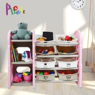【Phoebe】公主粉紅兒童書架玩具收納櫃