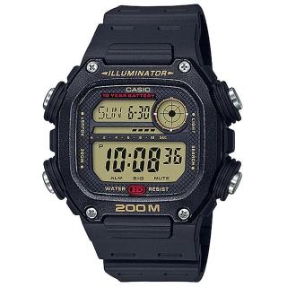 【CASIO 卡西歐】X潮流粗獷方形膠帶電子錶-黑色錶框x黑色錶盤(DW-291H-9A)