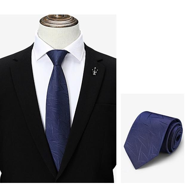 【拉福】領帶8cm寬版雪片領帶手打領帶-手打(深藍)
