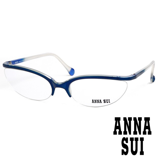 【ANNA SUI 安娜蘇】魔幻漸層立體精雕造型平光眼鏡(藍 AS03304)