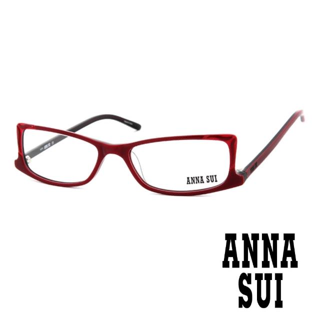 【ANNA SUI 安娜蘇】魔幻貓耳造型平光眼鏡(紅 AS10303)