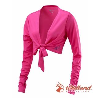 【Wildland 荒野】女 抗UV排汗綁帶袖套衣-桃紅 W1805-09(戶外/健行/抗UV/防曬/袖套)