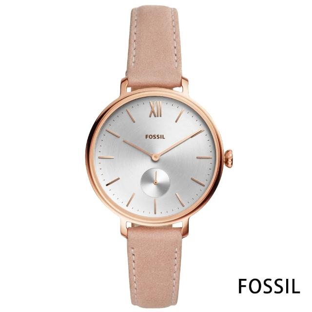 【FOSSIL】典藏雅韻小秒針真皮腕錶-銀白/36mm(ES4572)