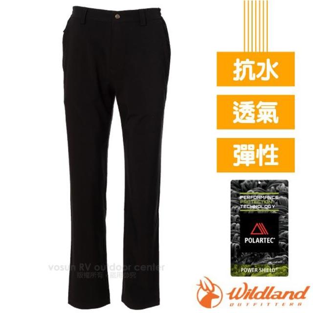 【Wildland 荒野】男新款 POLARTEC 超強極輕耐磨超潑水多功能長褲(P2302 黑 V)