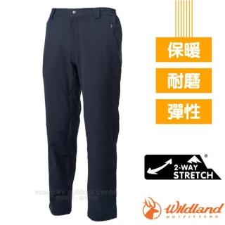 【Wildland 荒野】男新款 雙向彈性排汗高透氣保暖機能長褲(62308 黑色 V)
