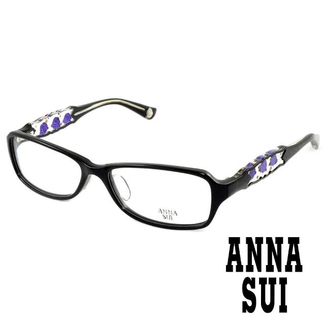 【ANNA SUI 安娜蘇】祕密薔薇花園造型眼鏡(黑色 AS519-1001)