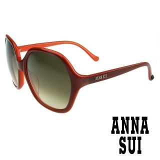 【ANNA SUI 安娜蘇】素色薔薇大方框太陽眼鏡(橘紅 AS803C116)