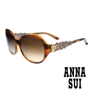 【ANNA SUI 安娜蘇】玫瑰特殊金屬鏤空造型款太陽眼鏡(黃 AS854-101)