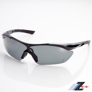 【Z-POLS】質感黑TR90頂級材質 搭載抗UV400頂級Polarized偏光運動太陽眼鏡(輕巧彈性配戴舒適)