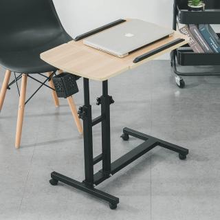 木紋/大理石款雙升降電腦懶人邊桌 床邊桌 電腦桌 書桌 工作桌(筆電桌 站立桌)