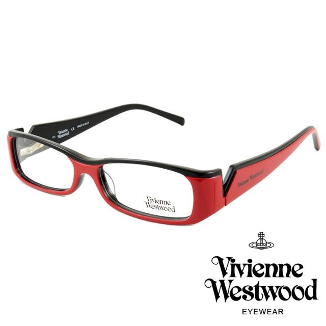 【Vivienne Westwood】獨特V型切線時尚光學眼鏡(紅 VW106_02)