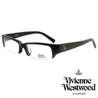 【Vivienne Westwood】英倫龐克風時尚復古造型光學眼鏡(黑 VW134_04)