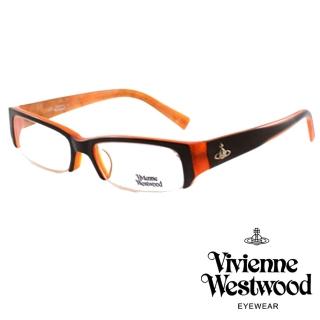 【Vivienne Westwood】英倫龐克風時尚復古造型光學眼鏡(黑/橘 VW134_02)