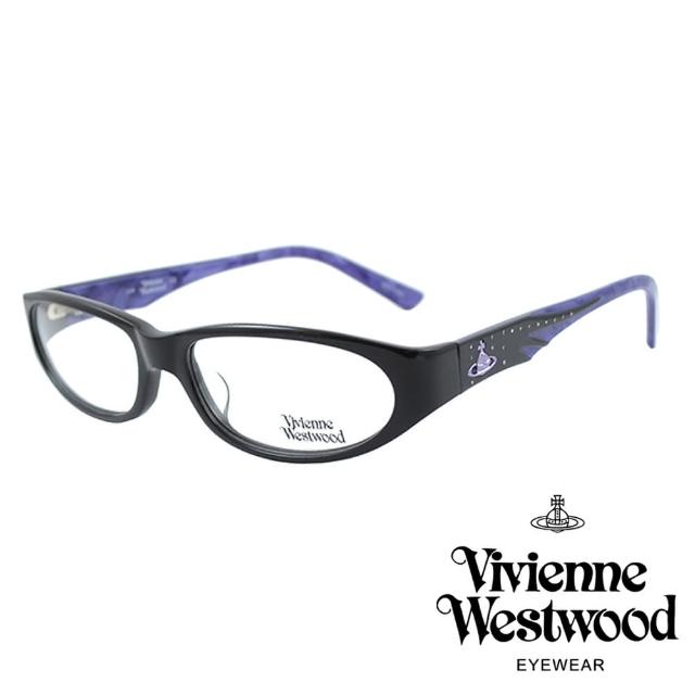 【Vivienne Westwood】英倫龐克風復古款光學眼鏡(黑/紫 VW164_02)